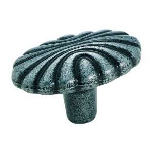    WI Natural Elegance Knob Oval Shell Wrought Iron, 1 9/16 Inch Length