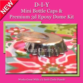 10 Mini Bottle Caps & 3d Epoxy Dome Kit Lens Kit DIY  
