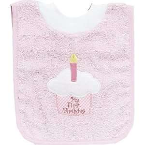    Personalized First Birthday Cupcake Bib (Pink or Blue) Baby