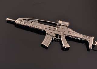 Model XM8 Assault Rifles Alloy Keychain Silver Black N45  