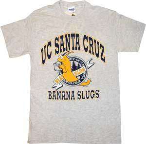  UCSC Banana Slugs T Shirt Santa Cruz Pulp Fiction John Travolta  