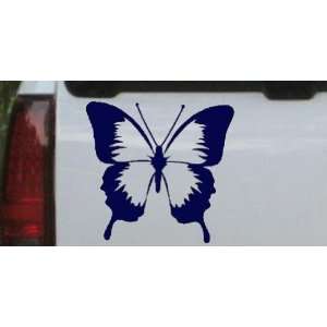 6in X 6.3in Navy    Butterfly Butterflies Car Window Wall Laptop Decal 