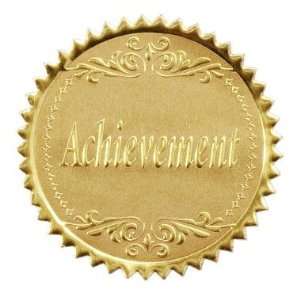   Round Gold Achievement Foil Certificate Seals  100pk