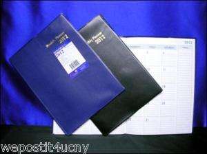 2012 Large Monthly Planners Navy Black 10 x 7 Irreg  