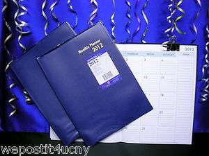 2012 Large Monthly Planners Navy 10 x 7 Irreg Covers  