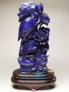 10 Natural Lapis Lazuli Gemstone Carving / Sculpture: Birds Statue 