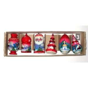  Christmas Ornaments * 6 dolls in box * 5.5 cm * Russian 