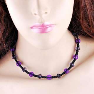 1p DIY Braid Chain Charms Necklace 8 10mm Disco Rhinestone Crystal 