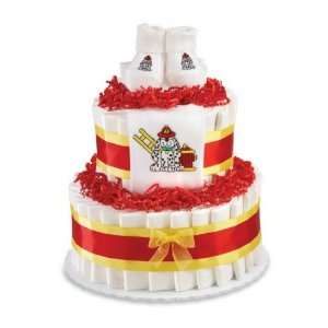    Peachtree Layette Diaper Cake LCDAL2T Two Tier Fireman Theme Baby