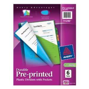   Dividers with Pockets, 6 Tab Set, 1 Set (11295)