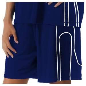  Womens Moisture Management Game Muscle Shorts NAVY/WHITE 