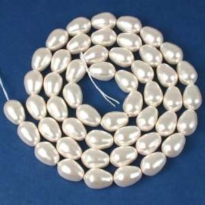 50 White Swarovski Crystal Drop Pearl Beads 11x8mm New  
