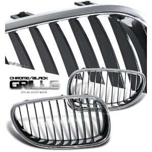 04 07 BMW E60 Sport Grill   Black Chrome Painted Wide 