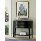   Black with Sand Through Terra Cotta finish wood Demilune Console Table