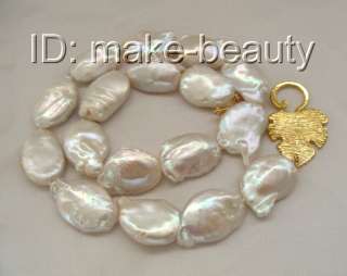   baroque white keshi reborn freshwater pearl necklace 9K clasp  
