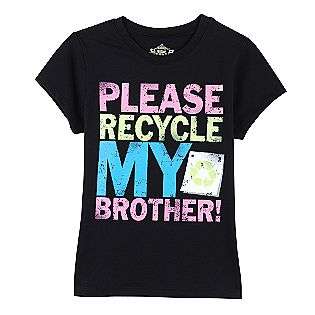 Girls Please Recycle My Brother Graphic Tee  Route 66 Clothing Girls 