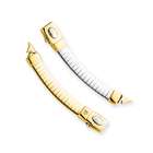 goldia 14k Gold 3mm White & Yellow Domed Omega Extender for Necklace