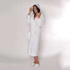 Soft Touch Linen White Hooded Terry Inside Velour Outside Womens and 