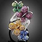 Arinna Swarovski Crystals Butterfly Gold GP finger Ring