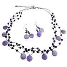   Necklace Set Purple Shall Amethyst Nuggets & Fancy Beads Jewelry Set