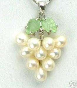 White grape Drop Pearl Pendant Necklace  