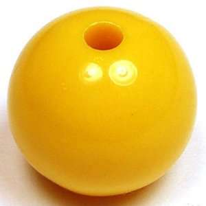  Maize Yellow Round Plastic Opaque Beads (15 pcs). 20mm (25 