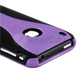 Dark Purple/Black 3 Piece Cup Shape Hard Case+Privacy Protector For 
