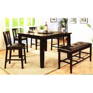   counter height dining table set with 4 chairs and bench 