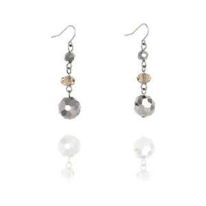   Shiny Glass Bead Fish Hook Drop Earrings   Silver: Fiorelli: Jewelry