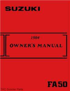 Suzuki FA50 Shuttle Owners Manual 1984  