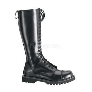 DEMONIA Rocky 20 Unisex Leather Steel Toe Knee High Combat Boots