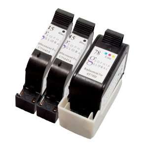   Ink Cartridge Replacement for HP 45 and HP 78 (2 Black, 1 Color