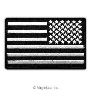 USA FLAG BEST MEDIUM SIZE 4 x 2.5 REVERSED SUBDUED BLACK WHITE 