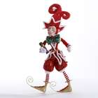   Red Fabric Jester Pixie with Nutcracker Christmas Table Top Decoration