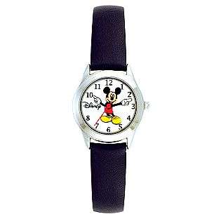   White Dial and Black Leather Band  Disney Jewelry Watches Kids