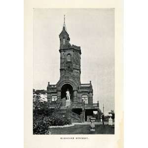  1904 Print Kilmarnock Monument Architecture Kay Park Fire 
