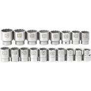   18 pc. Dual Marked 3/4 in. dr. Metric Socket Set 