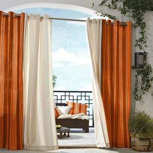   Grommet Top Curtain Panel in Orange   Size 84 H x 50 W 