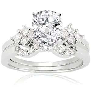   Pear Shaped Fleur Diamond Wedding Rings Set SI2 Fascinating Diamonds
