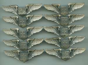 10 USAF Navigators Wings Full Size Krew /20 Silver Fill  