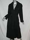 St. John Coat Collection Long Black Trench w/Removable Wool Cashmere 
