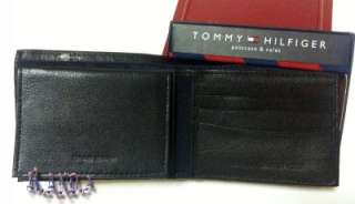 Tommy Hilfiger Leather Bifold Passcase Wallet Black Men  