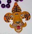 fleur de lis tiger mardi gras beads bead necklace purple