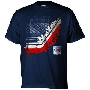 Reebok New York Rangers Youth In Stick Tive T Shirt   Navy Blue 