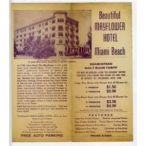   Mayflower Hotel Brochure Miami Beach Florida 1930s 