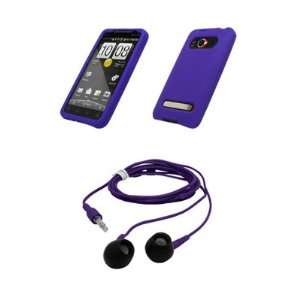  HTC EVO 4G Purple Silicone Skin Case Cover Cell Phone 