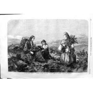  1859 HEATHER BELLS WOMEN CHILDREN MOORS SCOTLAND