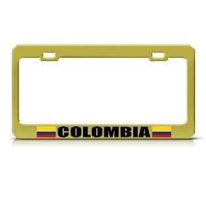  Colombia Colombian Flag Gold Country Metal license plate 