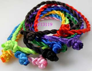 30pcs Mixed color silk Bracelet Wrist knot WHOLESALE lot jewelry free 