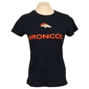  Denver Broncos Womens Classic Navy T Shirt  Medium 